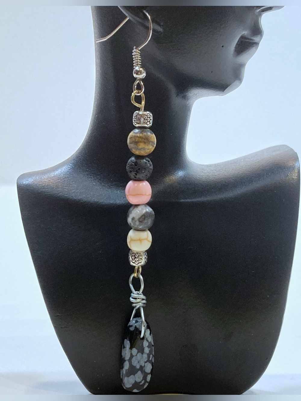 Boho hippie Handmade Multicolor gemstone Beaded Drop Earrings